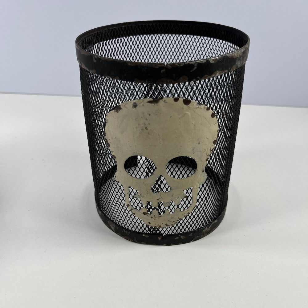 Scentsy Warmer Wrap BONES Halloween Theme Skull Bones Metal Distressed Retired